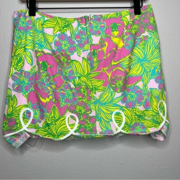 Lilly Pulitzer‎ Originals Women Skirt Tate Green Pink Floral Paradise Koala Bear - Picture 2 of 9
